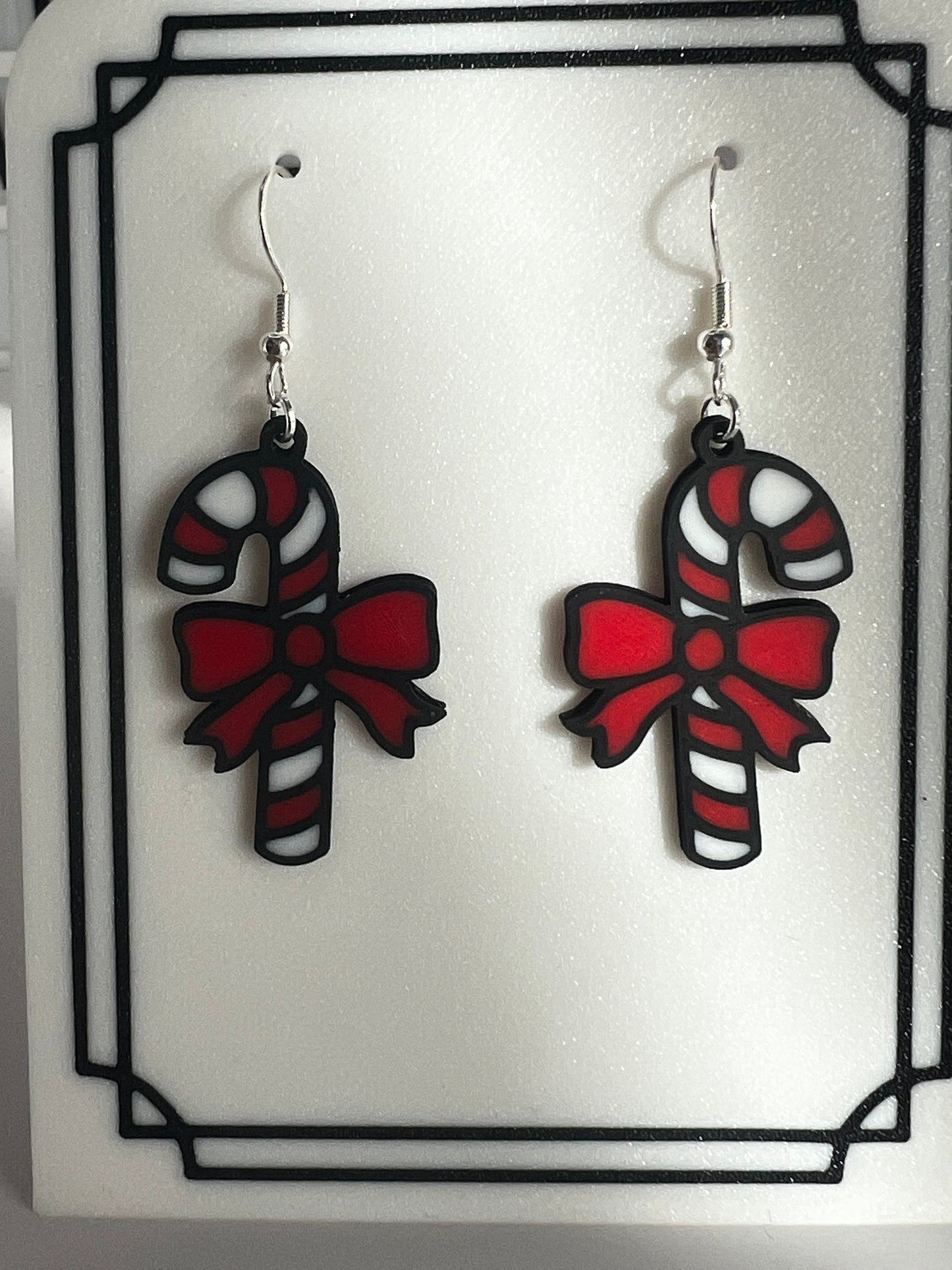 Costume Jewellery - Candy Cane Earrings