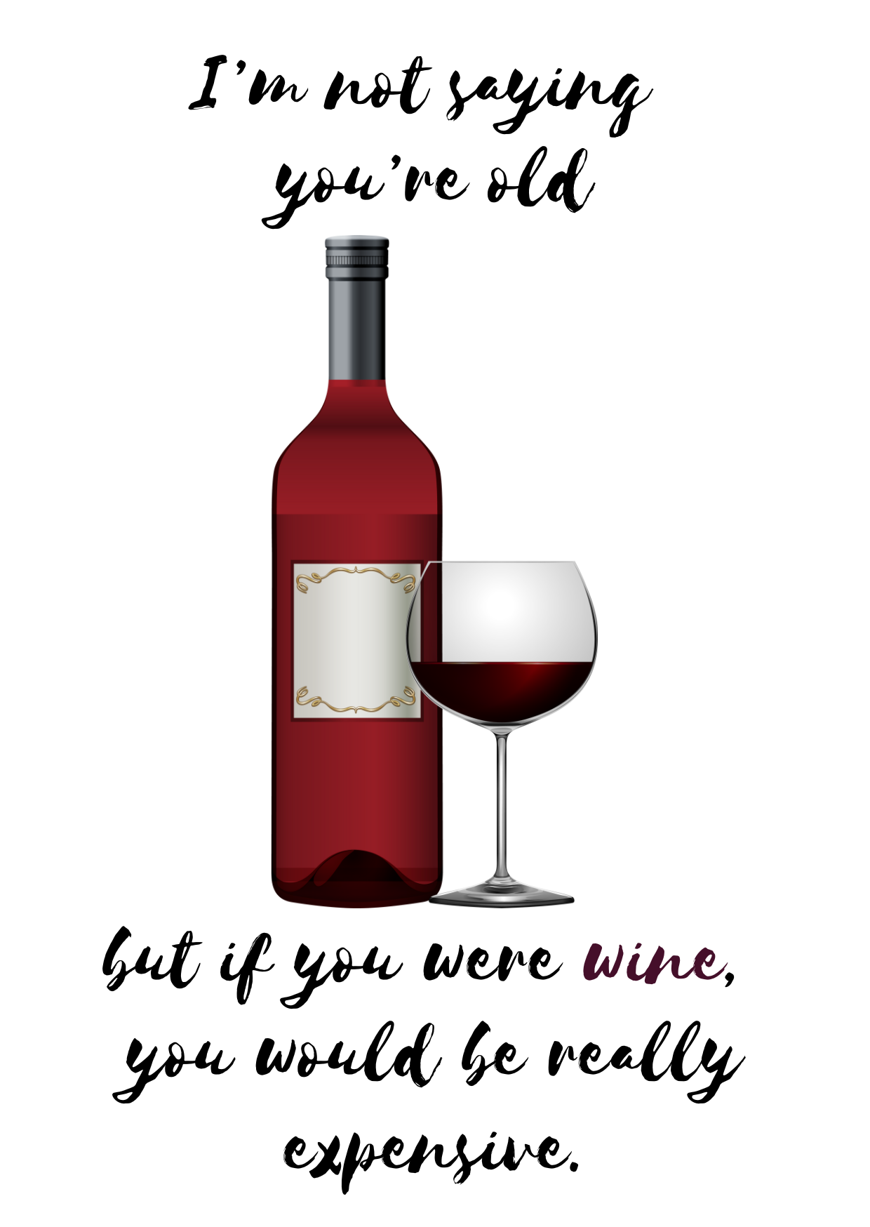 Aged like wine birthday card