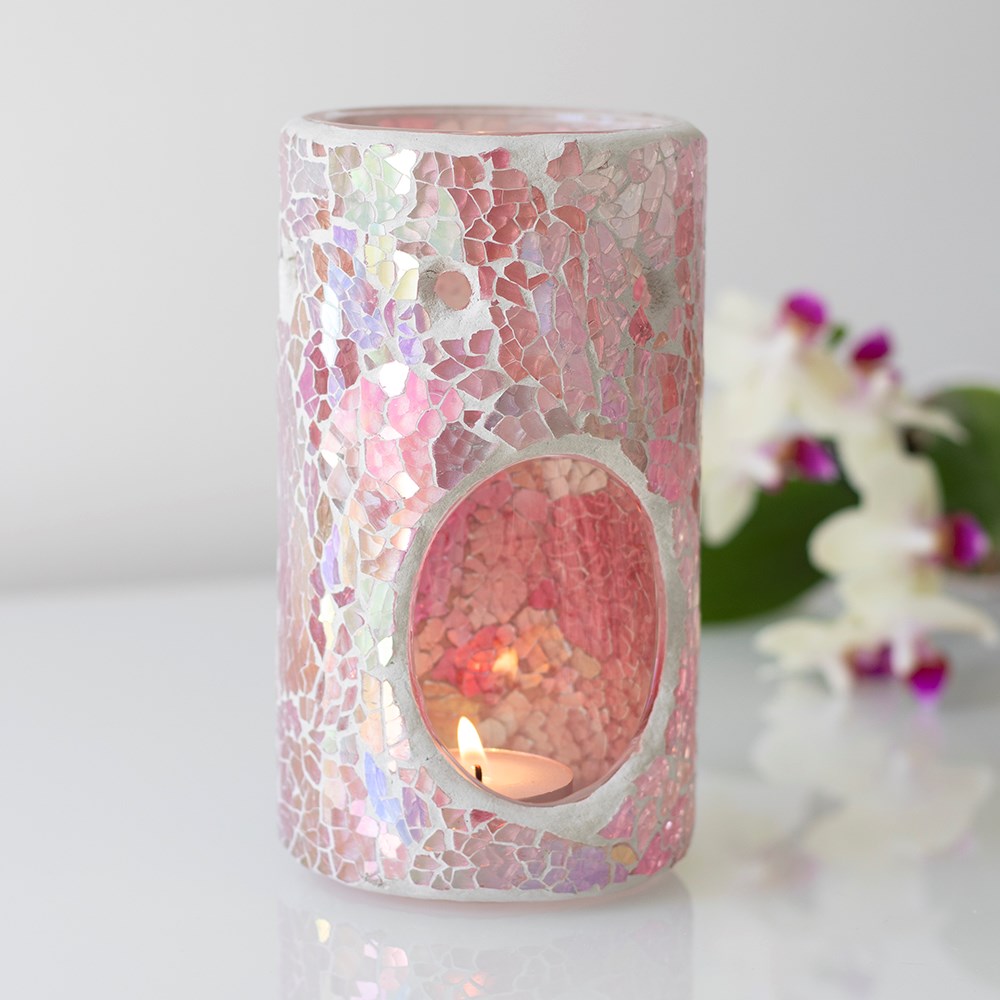 Wax Melt Warmer Crackle Glass